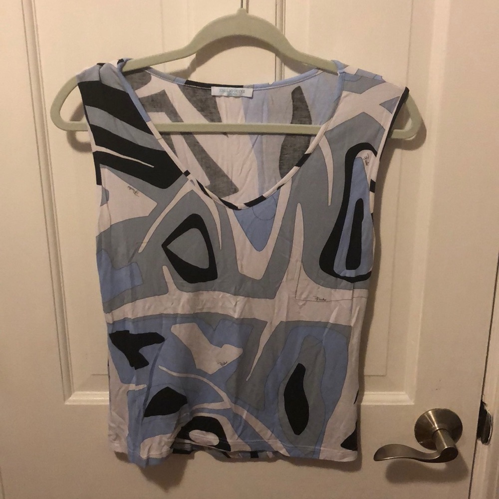 Blue Pucci tank top